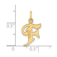 14K Diamond-cut Letter F Initial Charm-C4833F