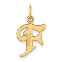 14K Diamond-cut Letter F Initial Charm-C4833F