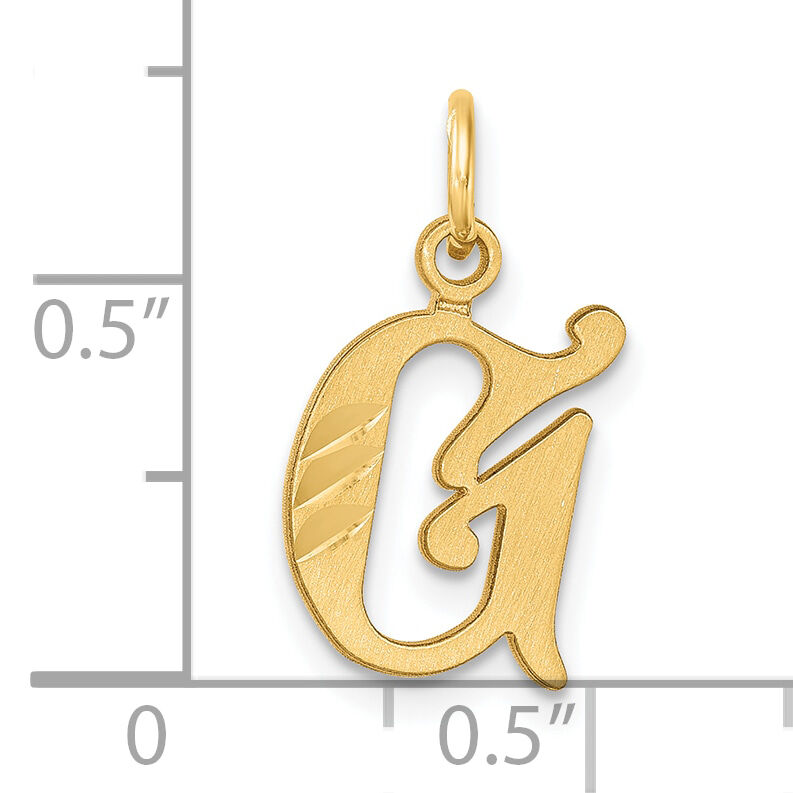 14K Diamond-cut Letter G Initial Charm-C4833G