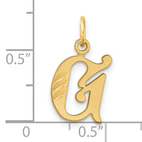14K Diamond-cut Letter G Initial Charm-C4833G