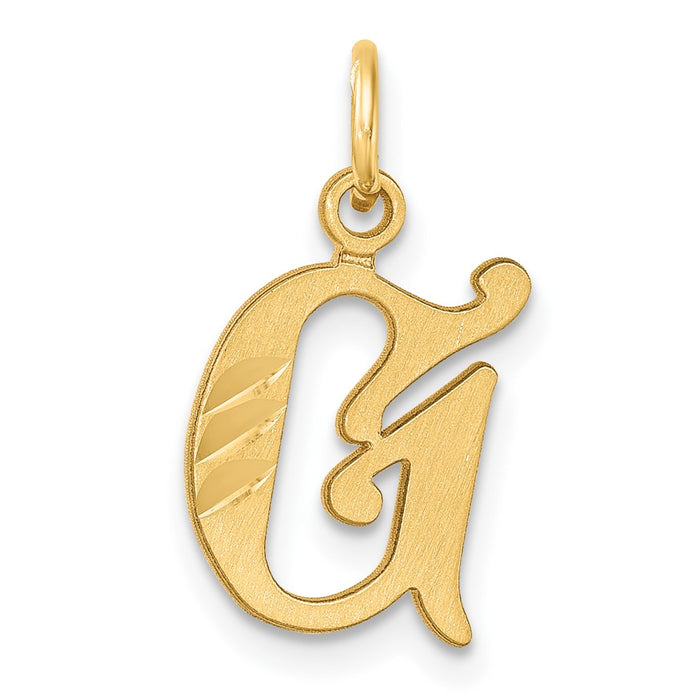 14K Diamond-cut Letter G Initial Charm-C4833G