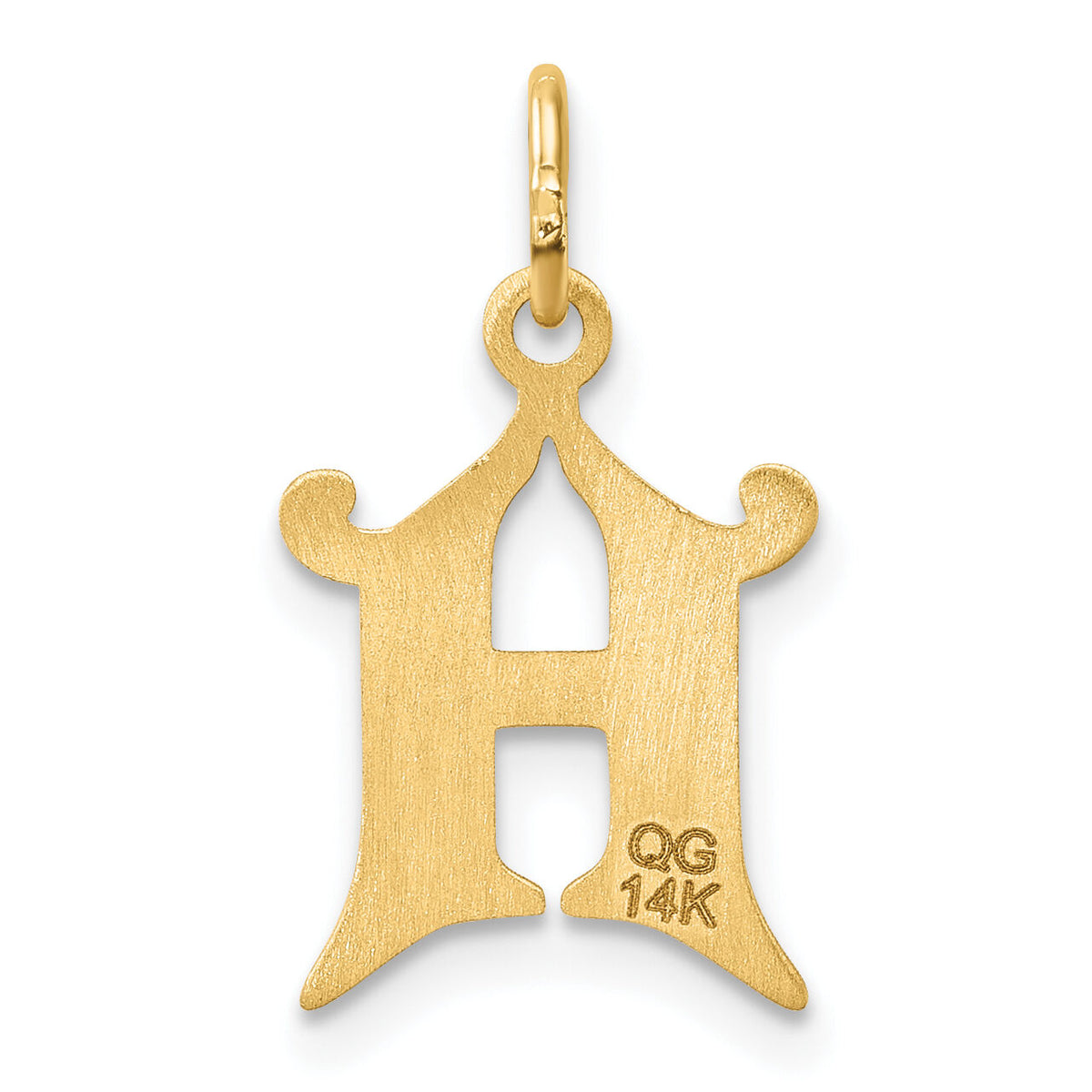 14K Diamond-cut Letter H Initial Charm-C4833H