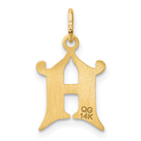14K Diamond-cut Letter H Initial Charm-C4833H
