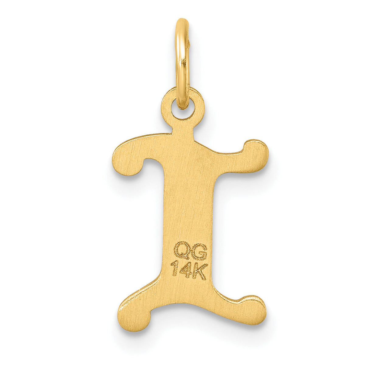 14K Diamond-cut Letter I Initial Charm-C4833I