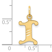 14K Diamond-cut Letter I Initial Charm-C4833I