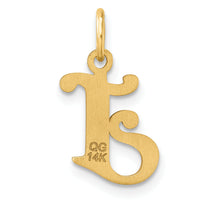 14K Diamond-cut Letter J Initial Charm-C4833J