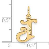 14K Diamond-cut Letter J Initial Charm-C4833J