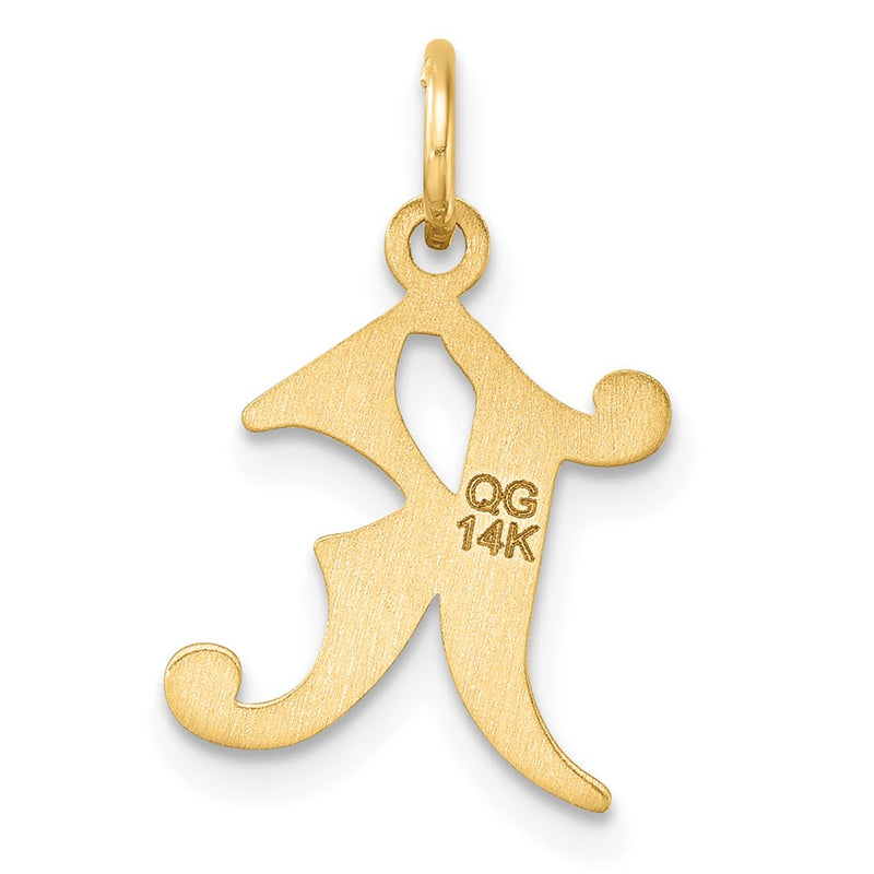 14K Diamond-cut Letter K Initial Charm-C4833K