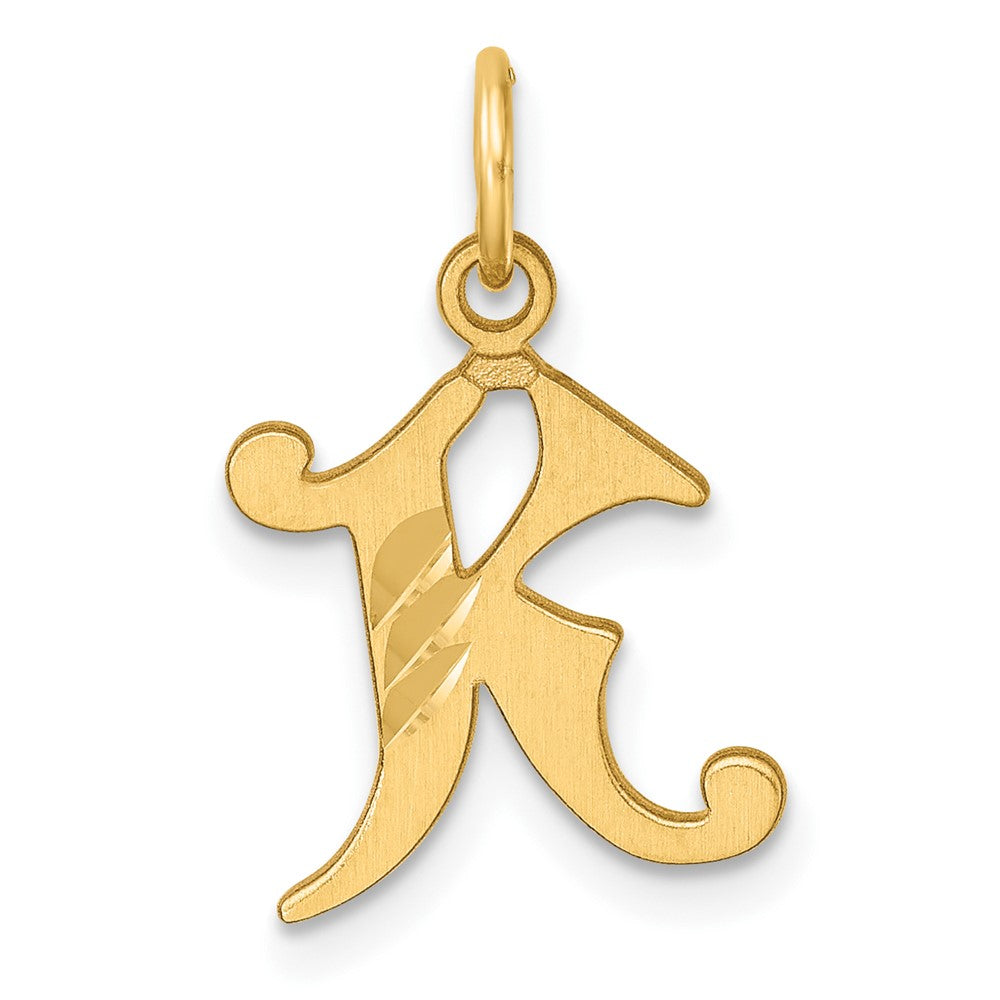 14K Diamond-cut Letter K Initial Charm-C4833K