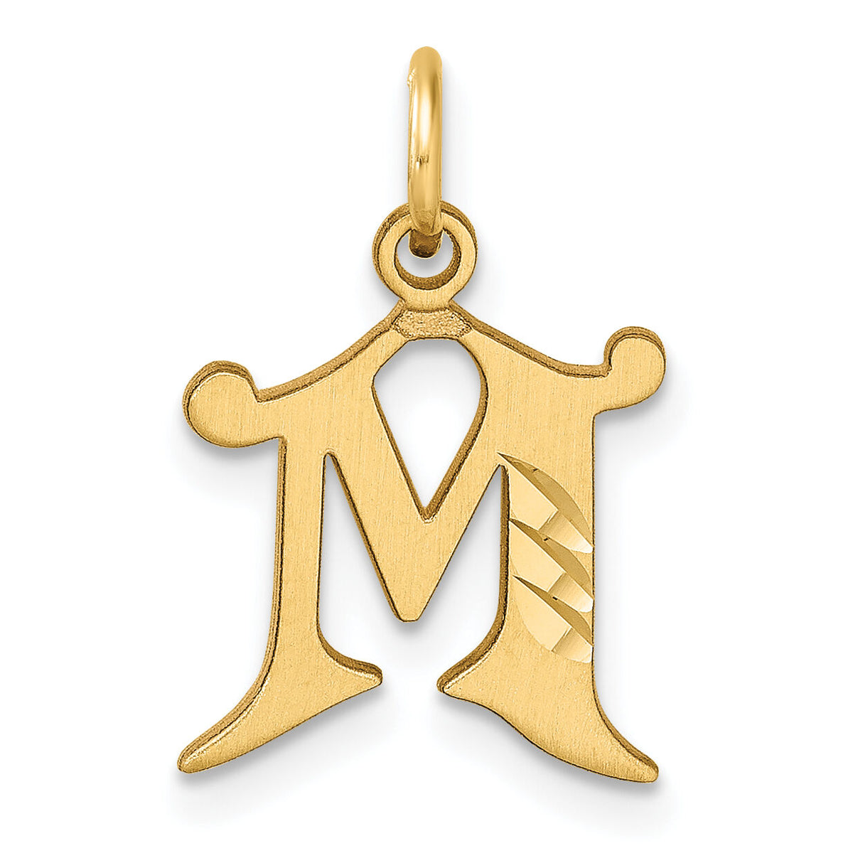 14K Diamond-cut Letter M Initial Charm-C4833M