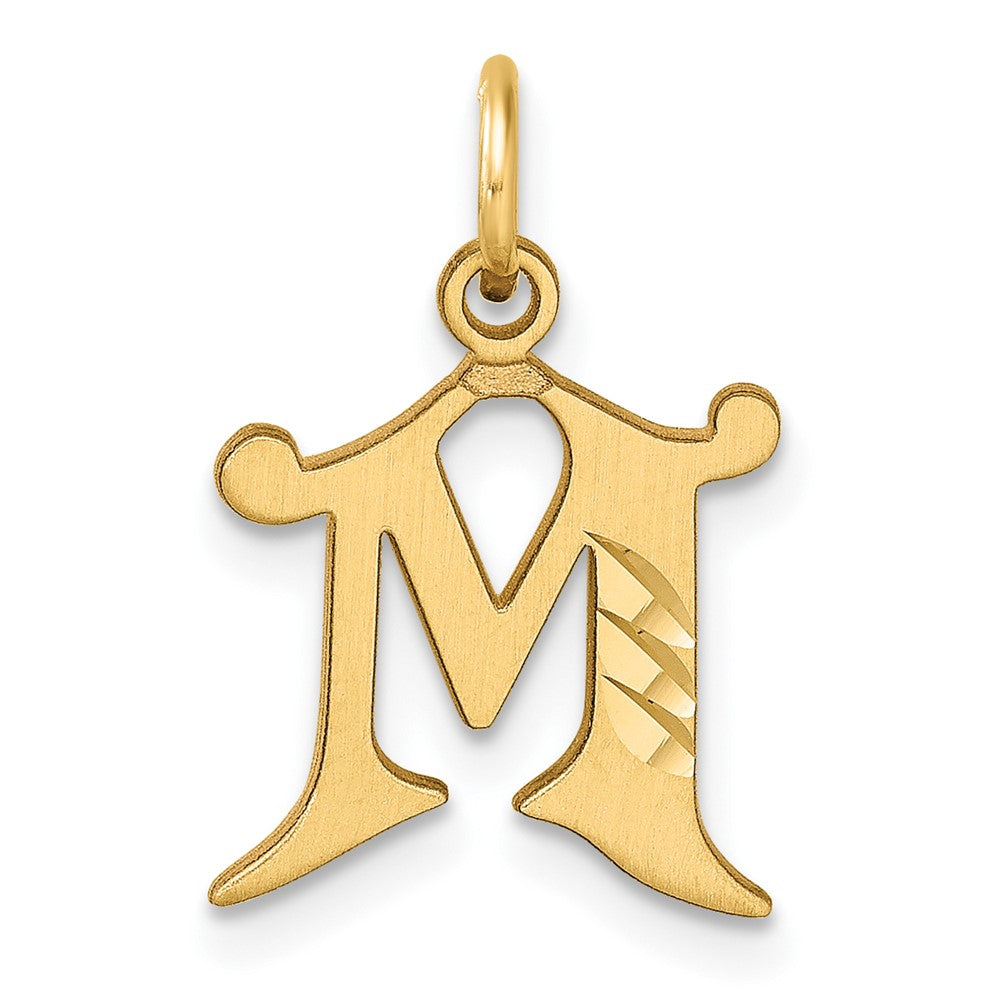 14K Diamond-cut Letter M Initial Charm-C4833M