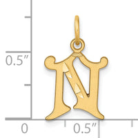 14K Diamond-cut Letter N Initial Charm-C4833N