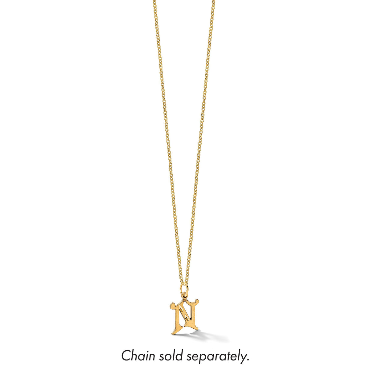 14K Diamond-cut Letter N Initial Charm-C4833N