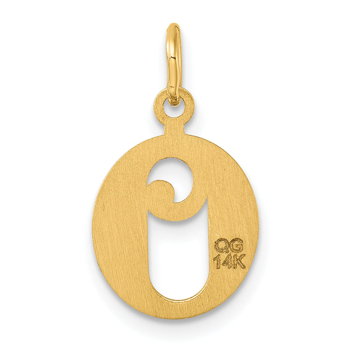 14K Diamond-cut Letter O Initial Charm-C4833O