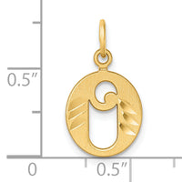 14K Diamond-cut Letter O Initial Charm-C4833O