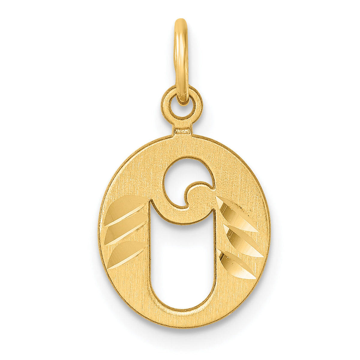14K Diamond-cut Letter O Initial Charm-C4833O