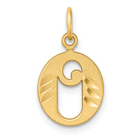 14K Diamond-cut Letter O Initial Charm-C4833O