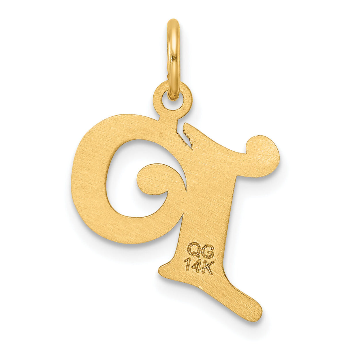 14K Diamond-cut Letter P Initial Charm-C4833P