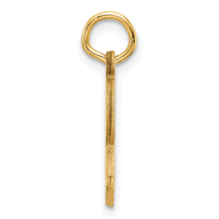 14K Diamond-cut Letter R Initial Charm-C4833R