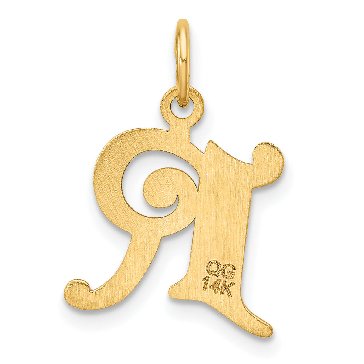 14K Diamond-cut Letter R Initial Charm-C4833R