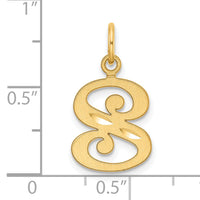 14K Diamond-cut Letter S Initial Charm-C4833S