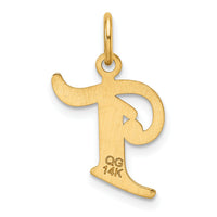 14K Diamond-cut Letter T Initial Charm-C4833T