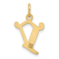 14K Diamond-cut Letter V Initial Charm-C4833V