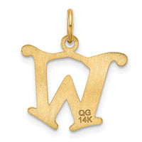 14K Diamond-cut Letter W Initial Charm-C4833W