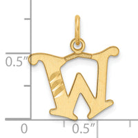 14K Diamond-cut Letter W Initial Charm-C4833W
