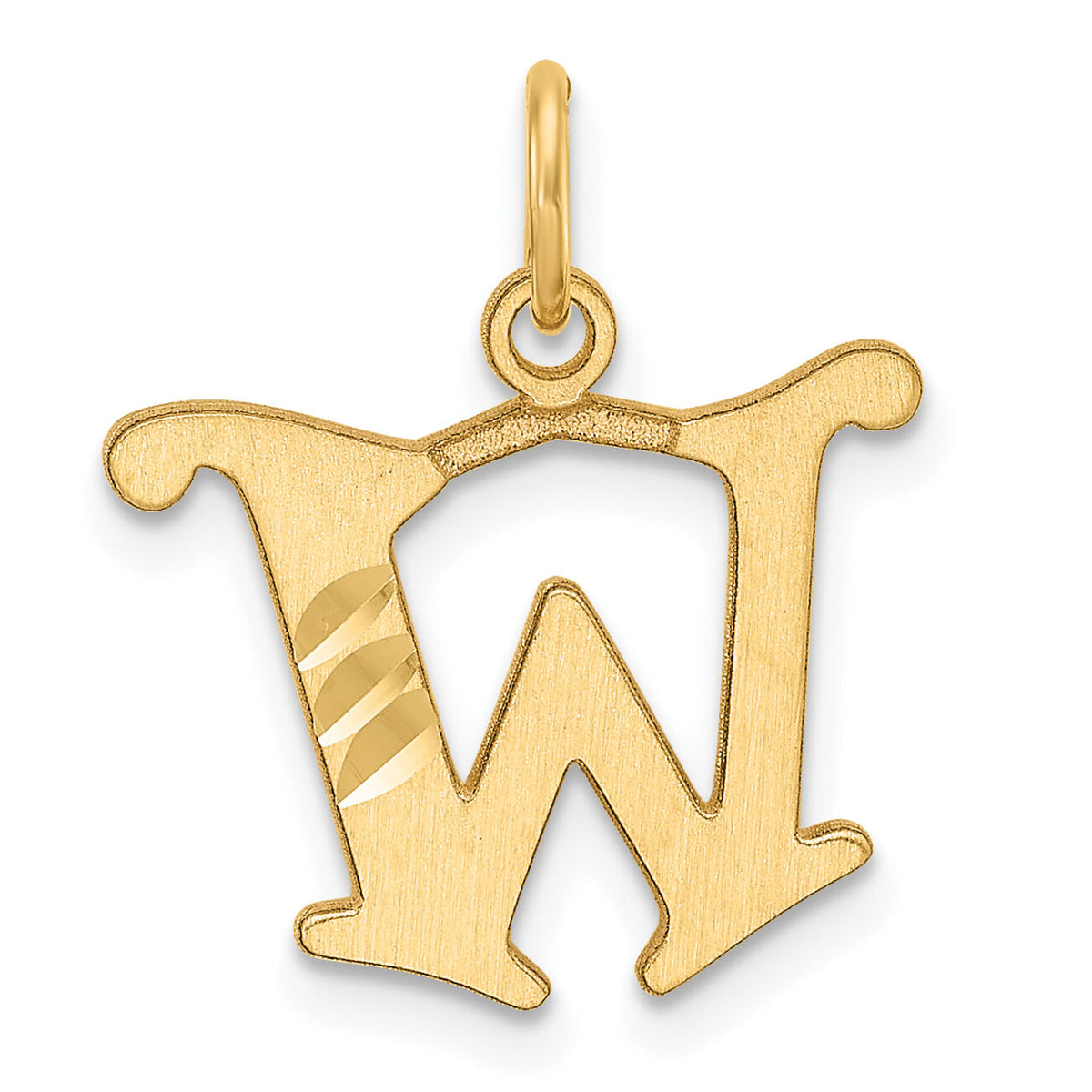 14K Diamond-cut Letter W Initial Charm-C4833W