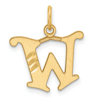 14K Diamond-cut Letter W Initial Charm-C4833W