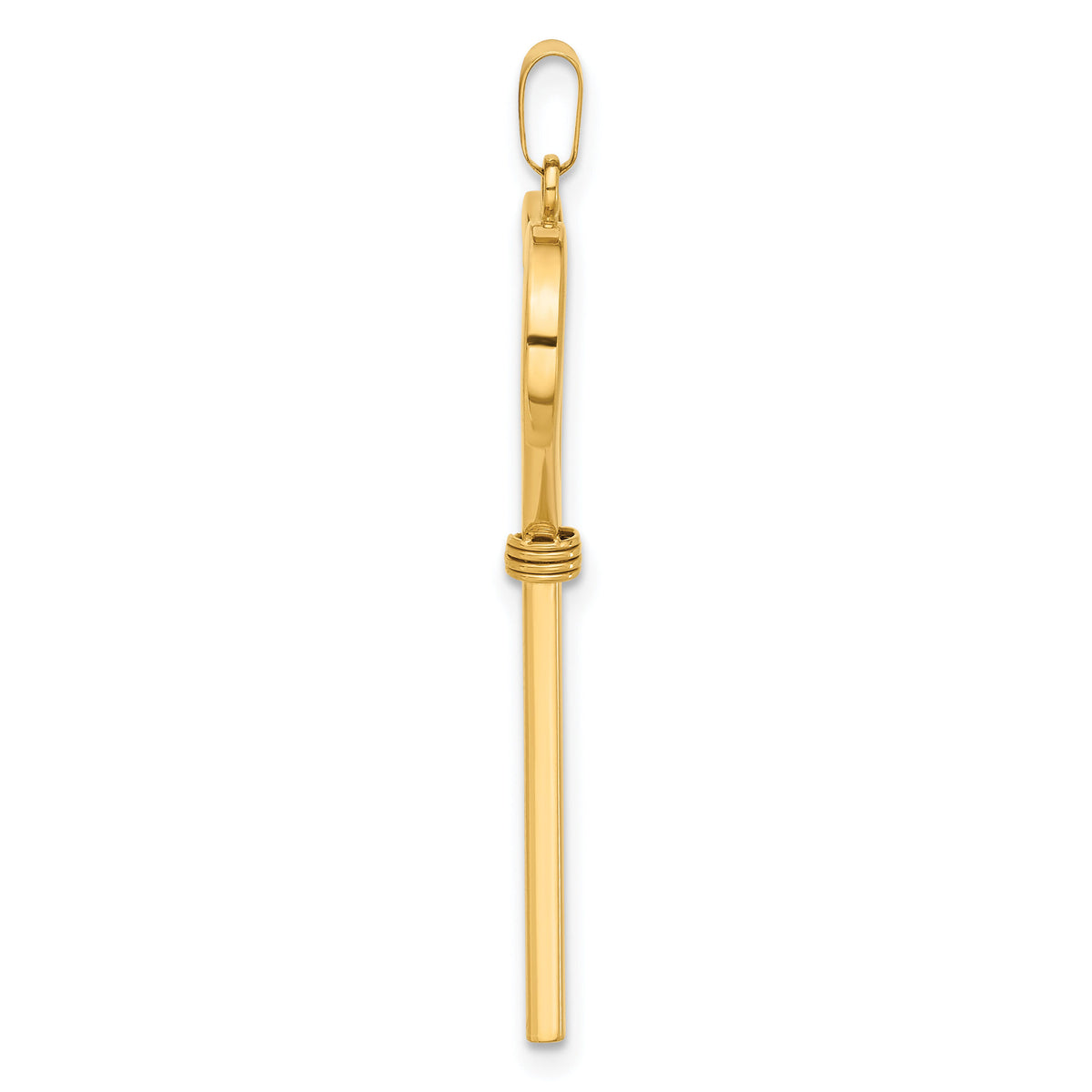 14K Polished LOVE Heart Key Pendant-C4837