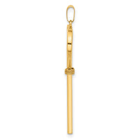 14K Polished LOVE Heart Key Pendant-C4837