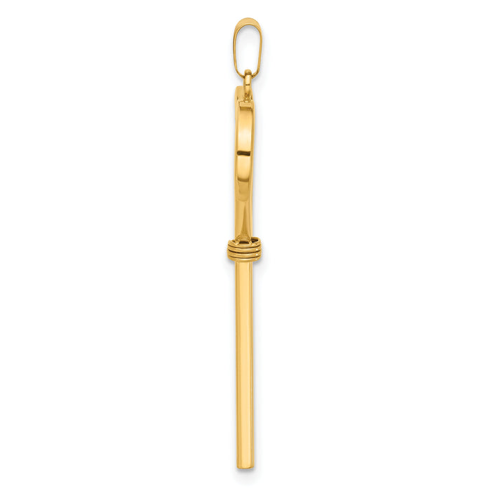 14K Polished LOVE Heart Key Pendant-C4837