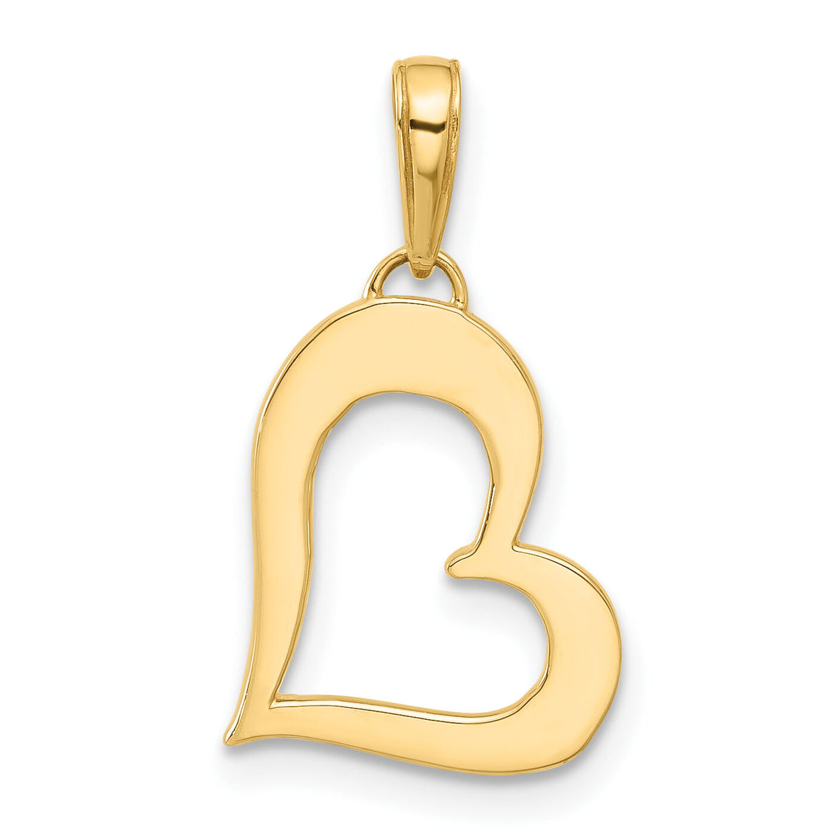 14k and White Rhodium D/C Heart Pendant-C4839
