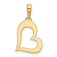 14k and White Rhodium D/C Heart Pendant-C4839