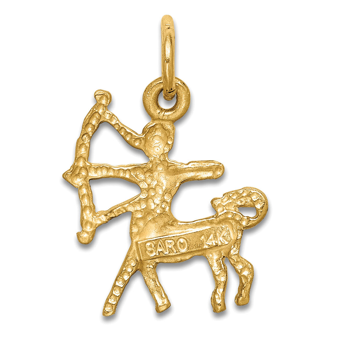 14k Satin Diamond-cut Sagittarius Zodiac Charm-C484