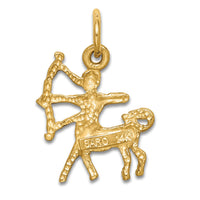 14k Satin Diamond-cut Sagittarius Zodiac Charm-C484