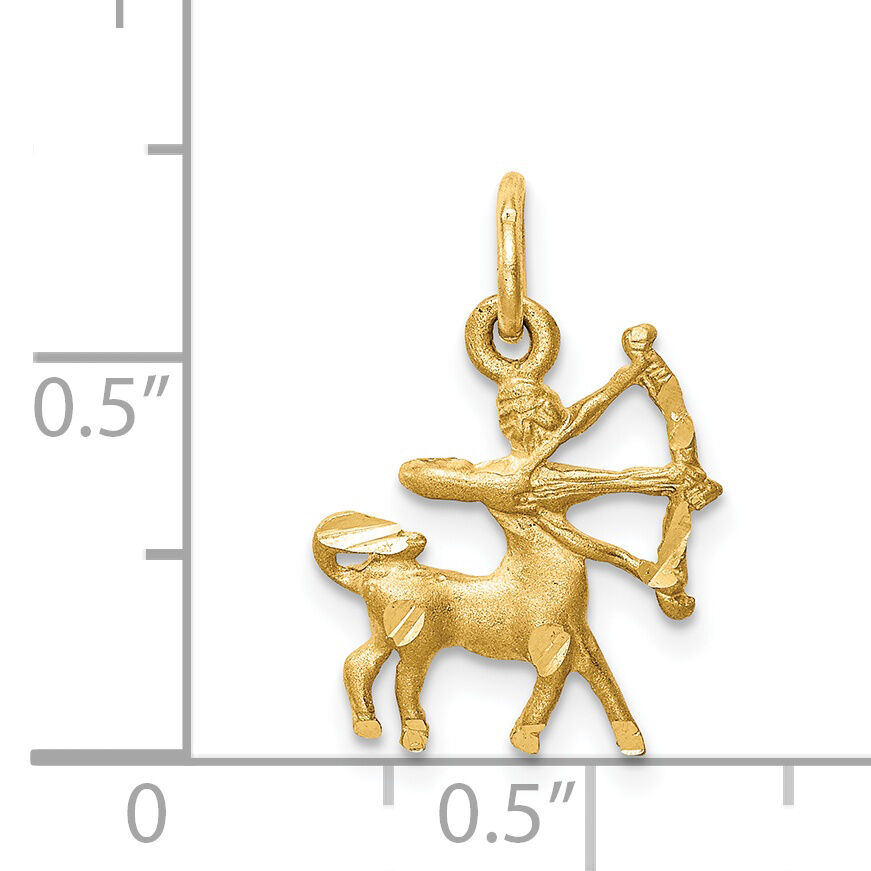 14k Satin Diamond-cut Sagittarius Zodiac Charm-C484