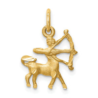 14k Satin Diamond-cut Sagittarius Zodiac Charm-C484
