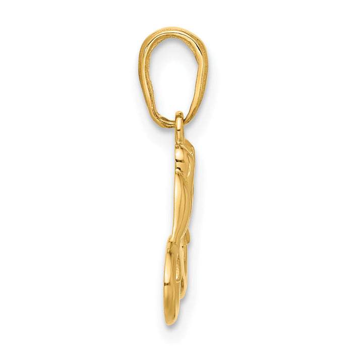 14K and White Rhodium D/C Infinity Love Birds Pendant-C4851