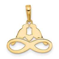14K and White Rhodium D/C Infinity Love Birds Pendant-C4851