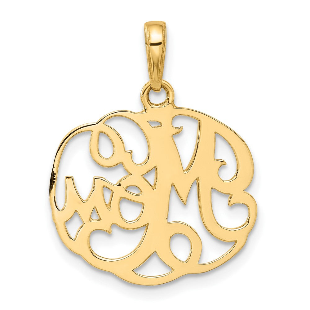 14k and White Rhodium D/C Mom in Fancy Pendant-C4855