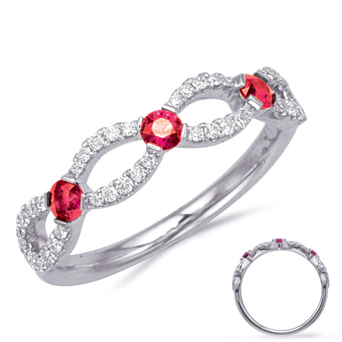 White Gold Ruby & Diamond Ring