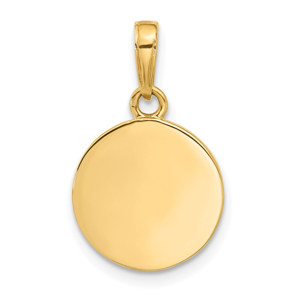 14K Polished with Blue Enamel and Clear Epoxy Resin It's A Boy Pendant-C4859