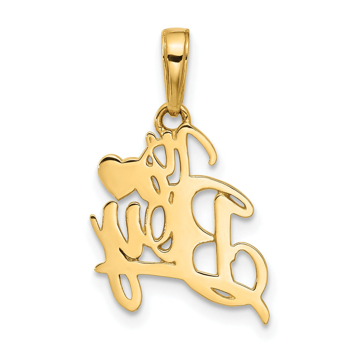 14k and White Rhodium D/C Heart It's A Boy Pendant-C4861