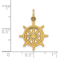 14k Ships Wheel Charm-C488