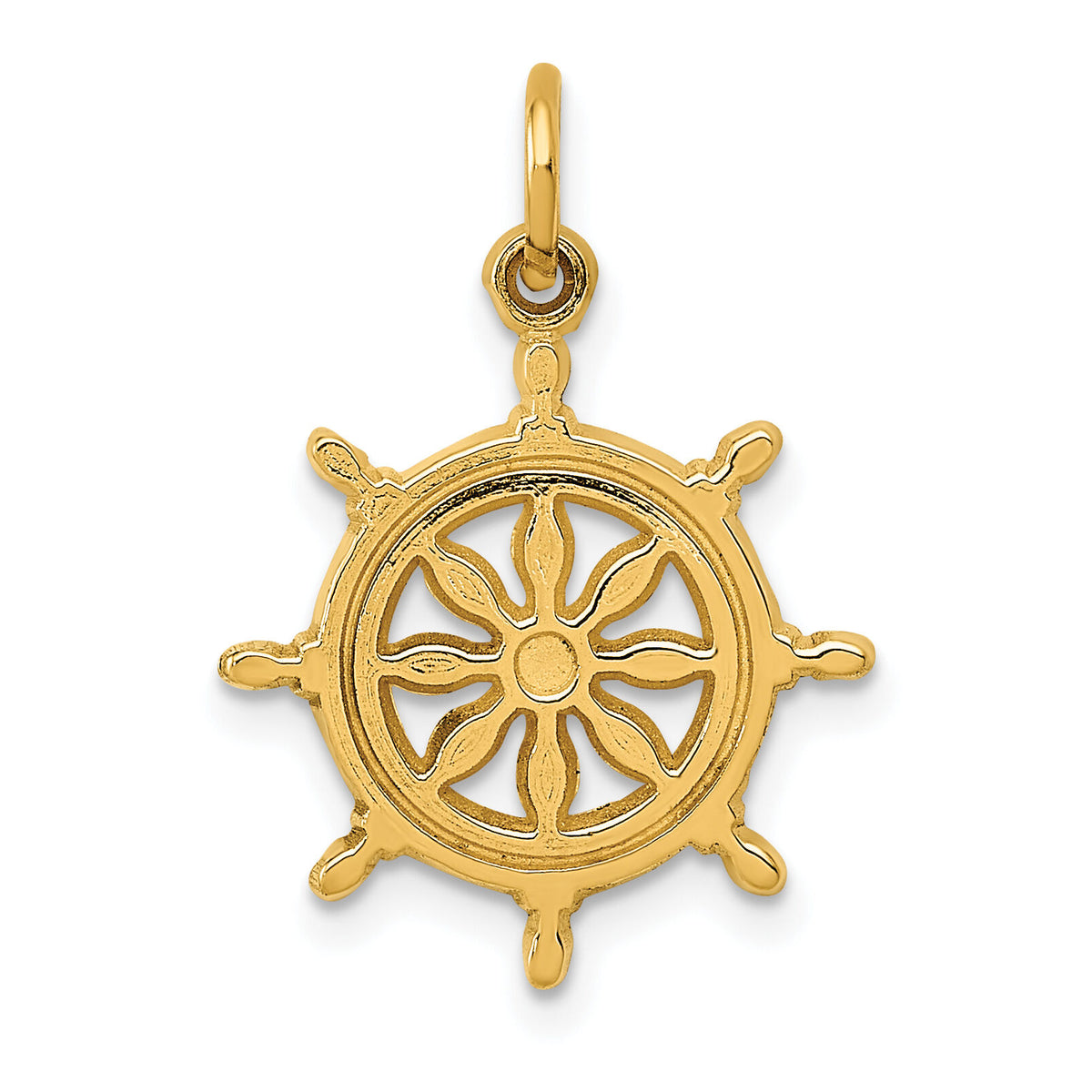 14k Ships Wheel Charm-C488