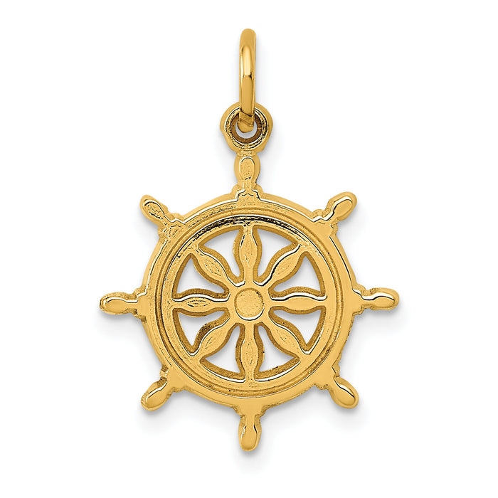 14k Ships Wheel Charm-C488