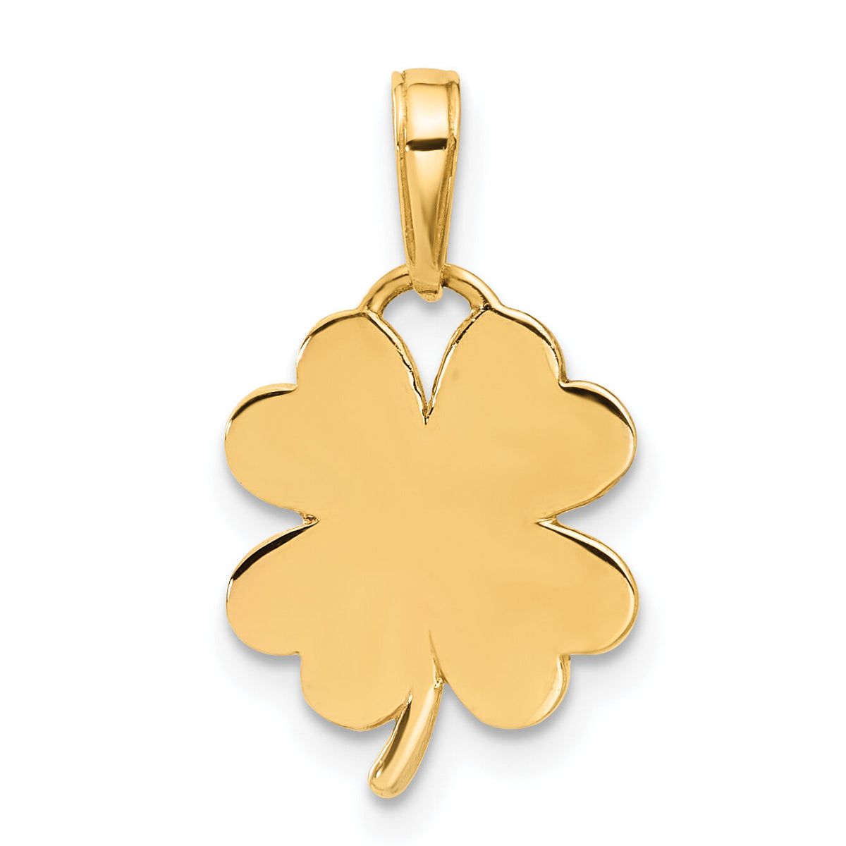 14k w/Rose and White Rhodium Polished and D/C Clover Pendant-C4882